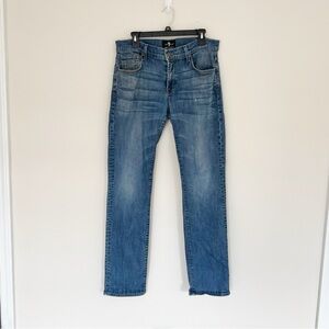 7 For All Mankind Luxe Performance Straight Jeans 33 Med Dk Wash